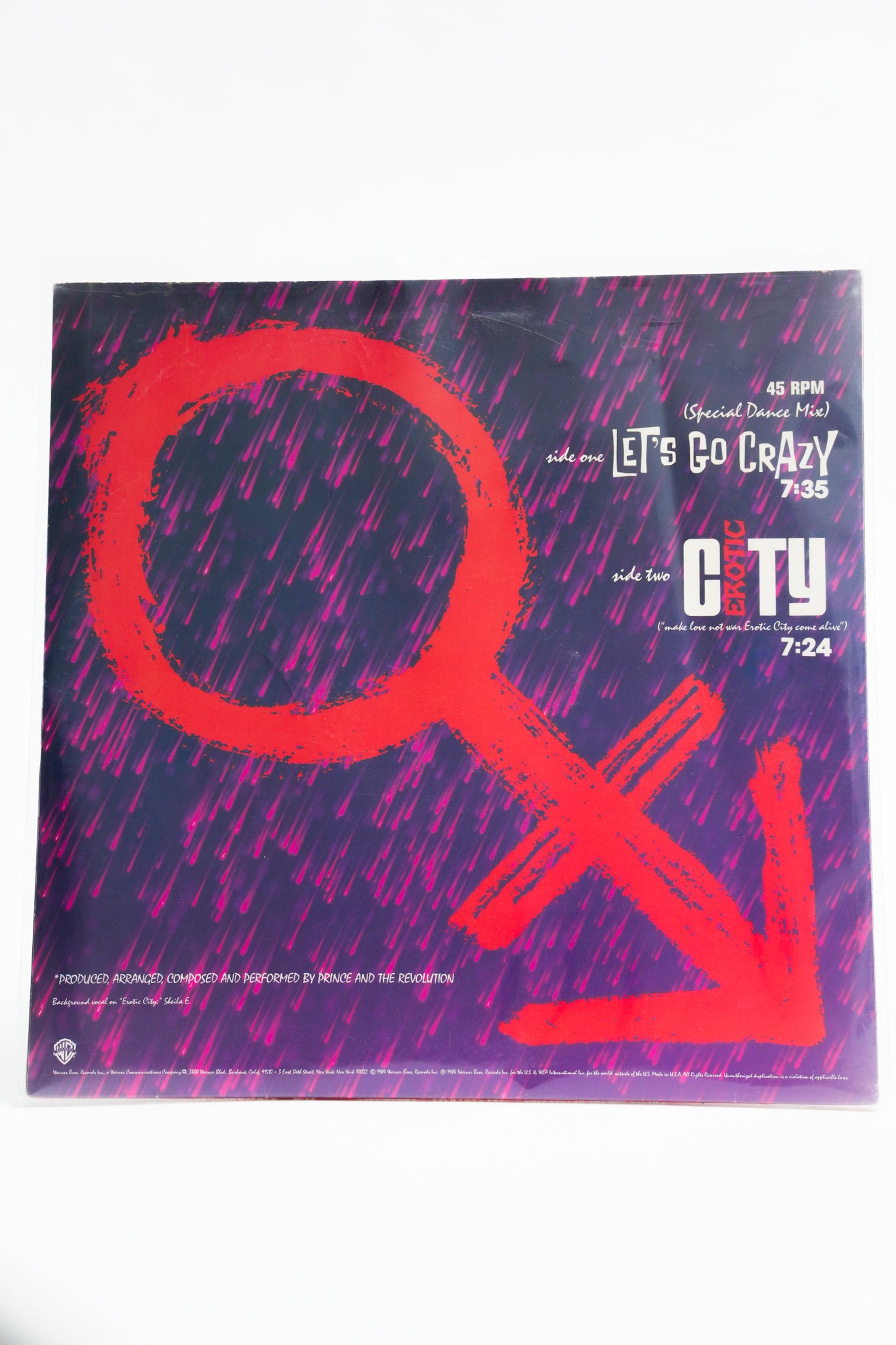 1980s Original Pressing Prince and the Revolution Let's Go Crazy Record