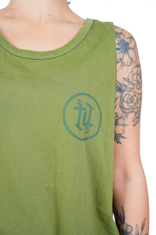 The Well Travelled Army Green Tank
