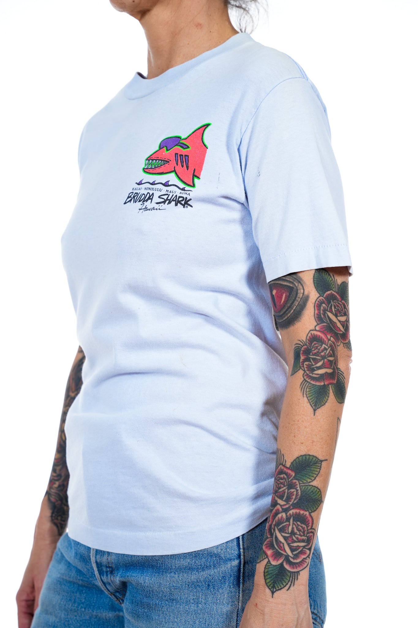 1980s Brudda Shark Blue Tee