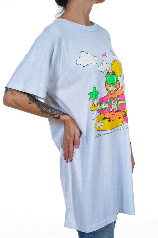 1978 SurfIng Garfield Light Blue Long Tee