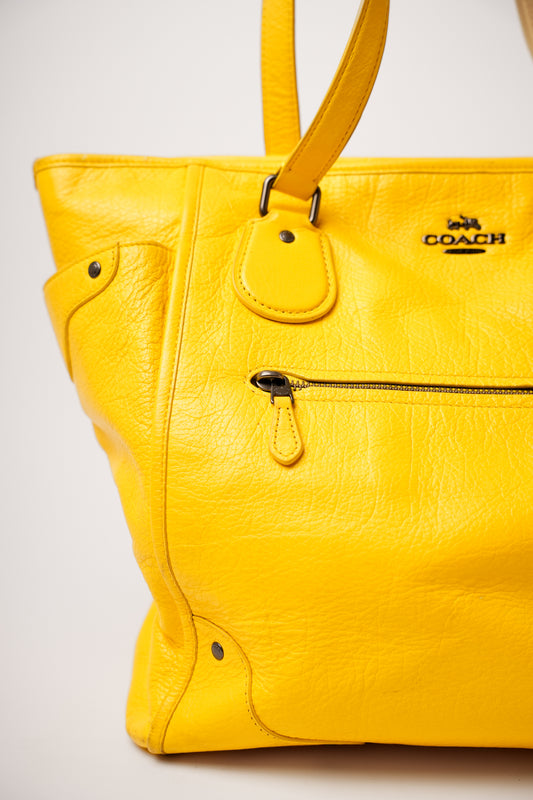 Coach Yellow Leather Tote