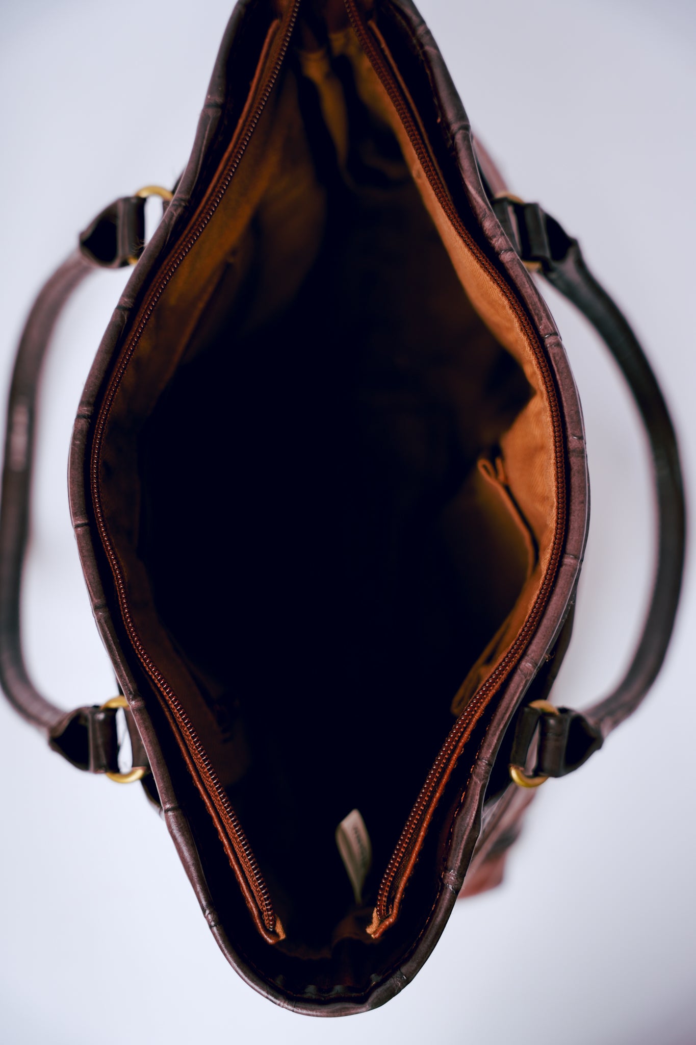 Relic Brown V Patchwork Leather Crocodile Purse