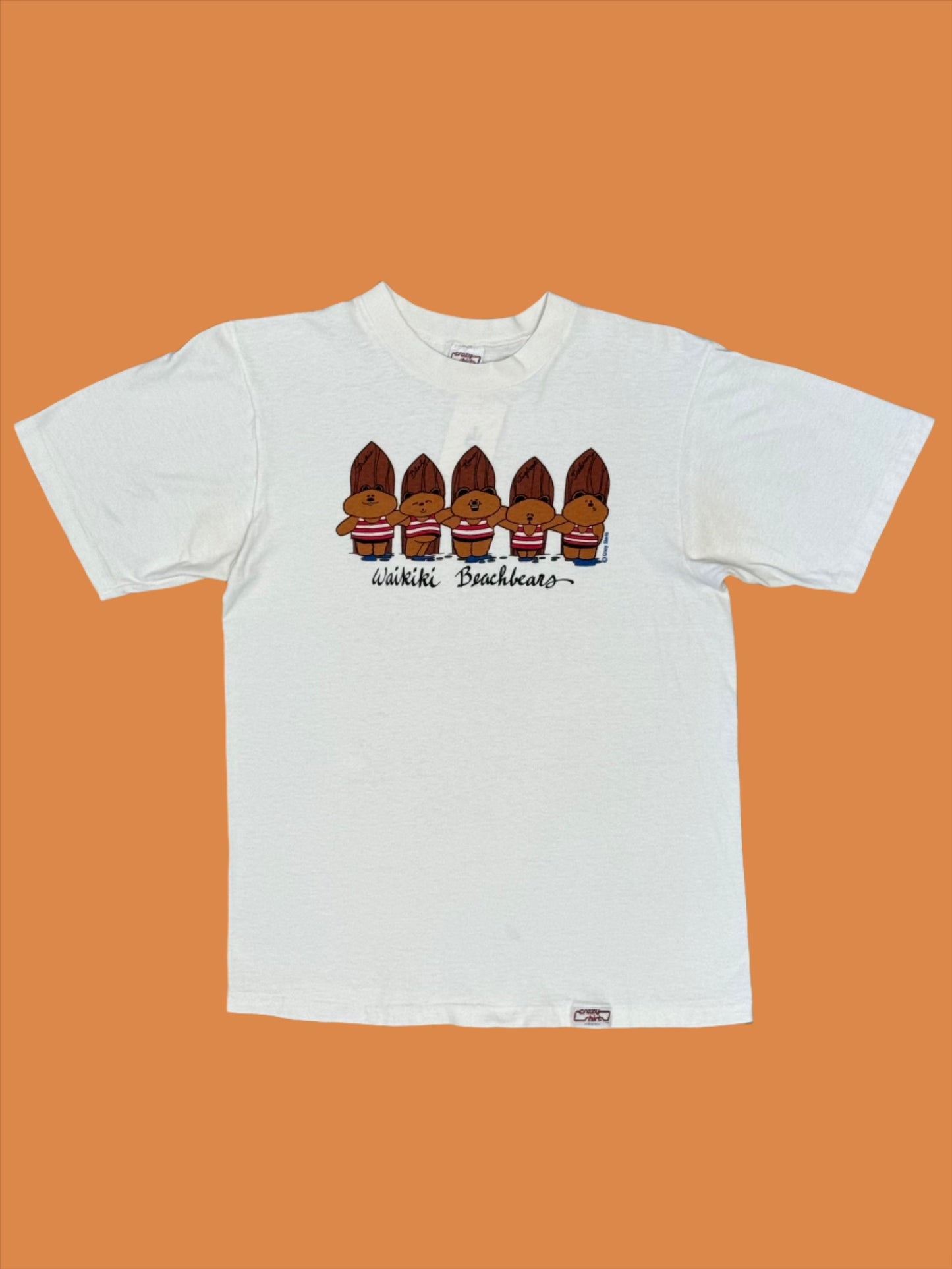 1990s Waikiki Beachbears Crazy Shirts White Tee