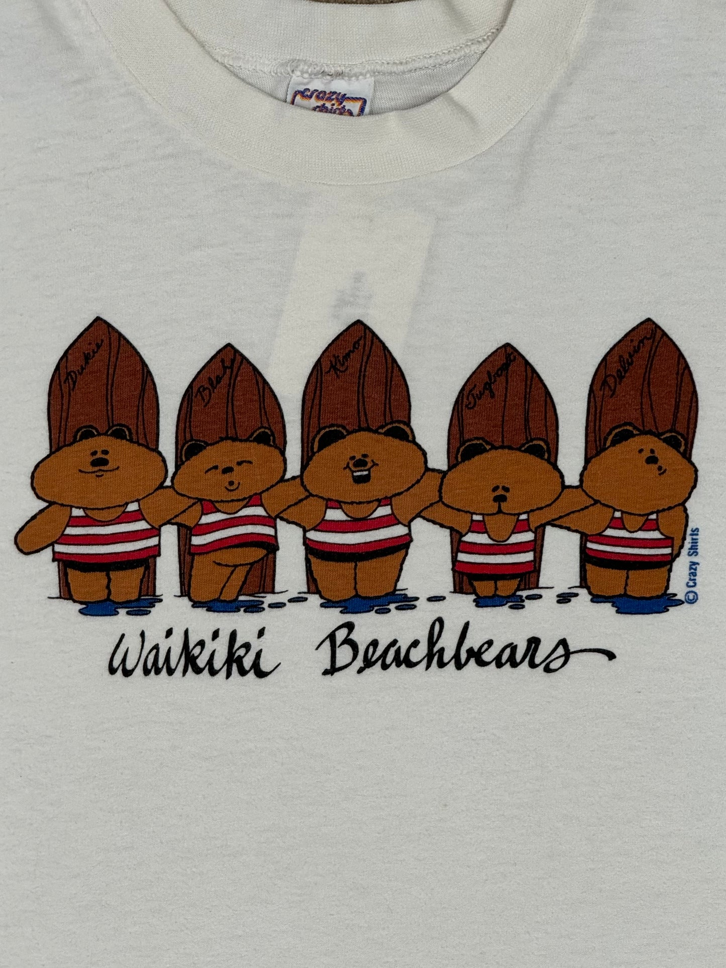 1990s Waikiki Beachbears Crazy Shirts White Tee