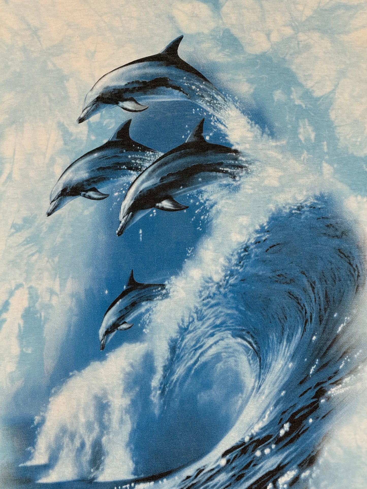 1990s Blue Tie Dye Dolphin Tee