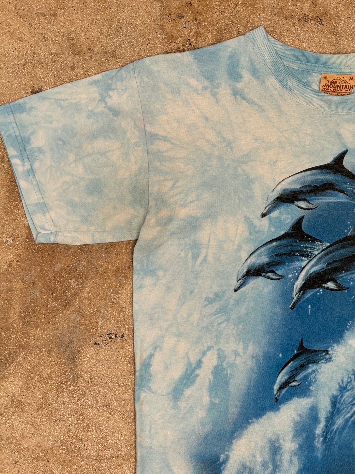 1990s Blue Tie Dye Dolphin Tee
