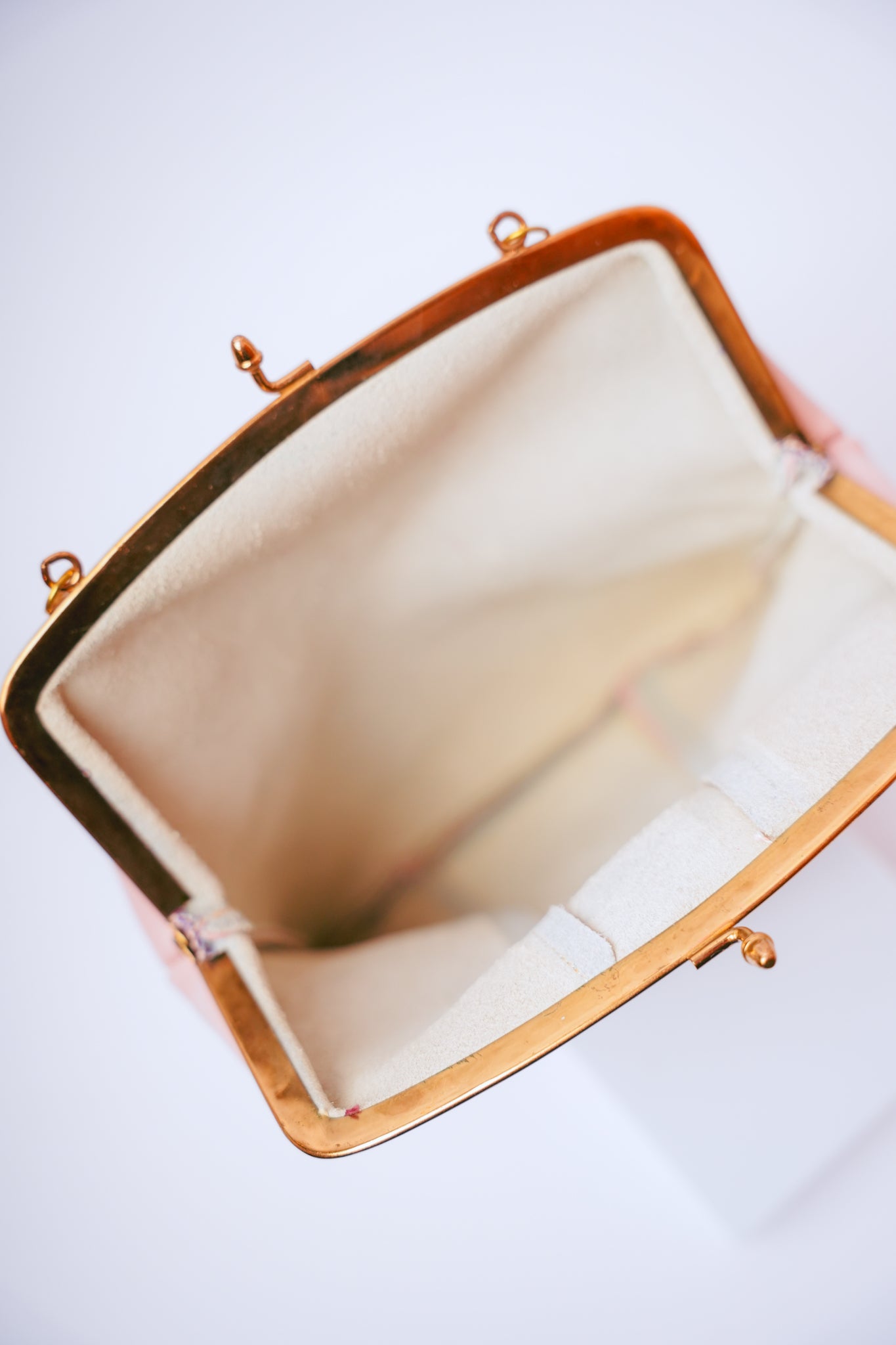 Vintage Pink Genuine Top Grain Cowhide Clutch Handbag