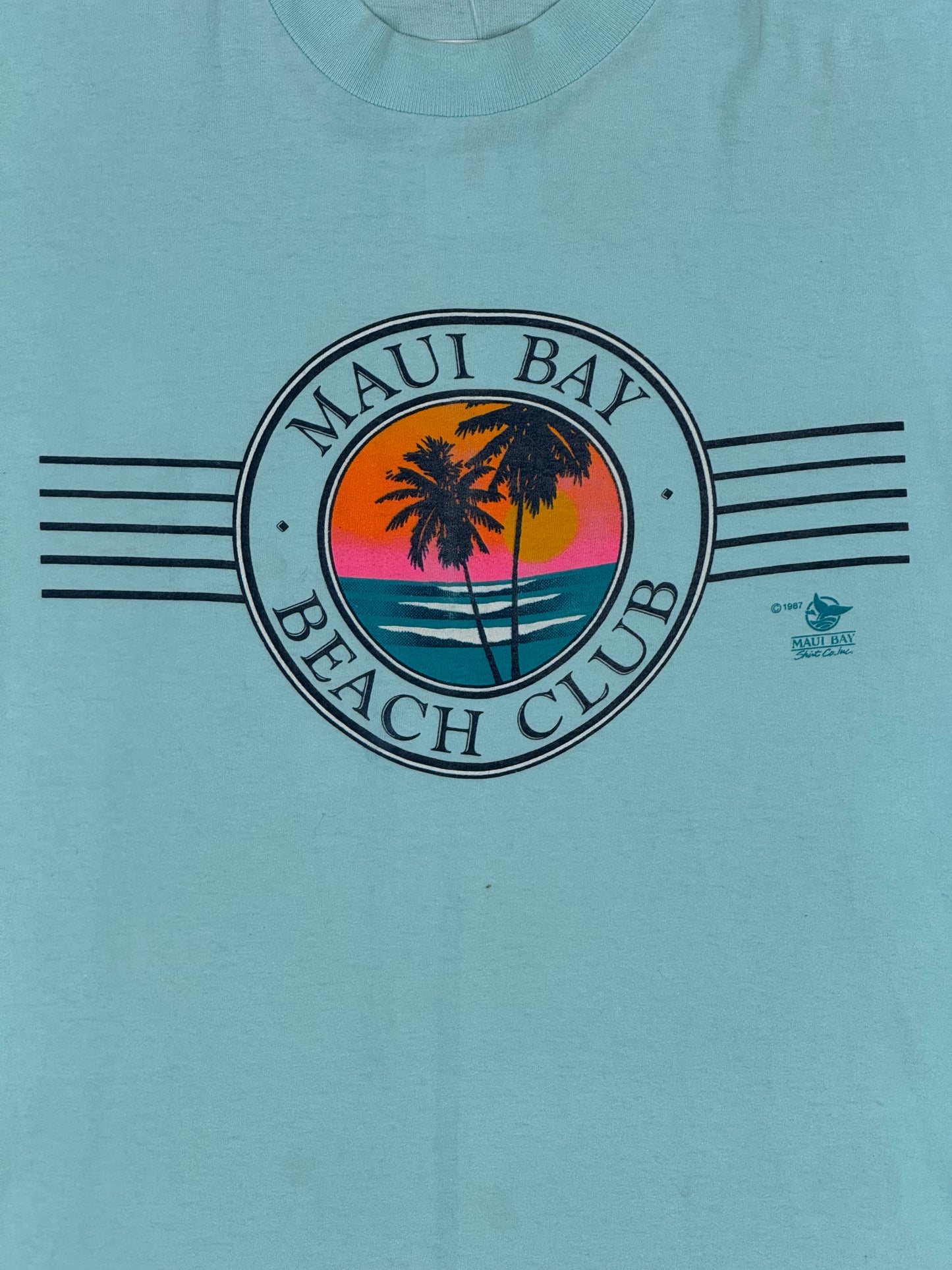 1987 Maui Bay Beach Club Blue Tee