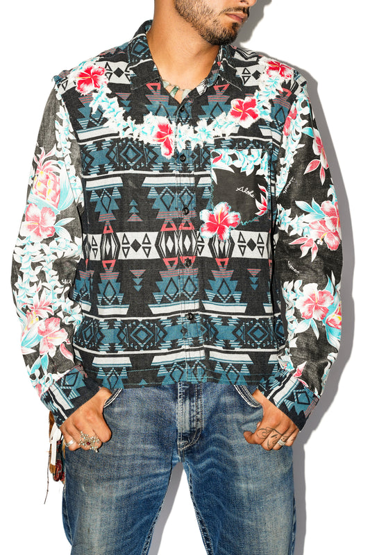 Miguel Upcycled Heritage Hawaiian Aloha Patchwork Shirt