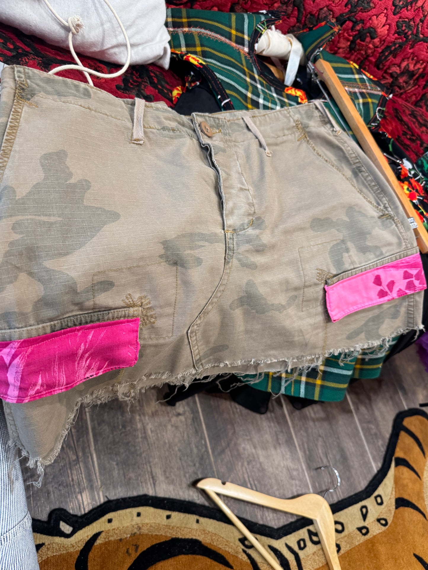 Upcycled Camo Mini Skirt