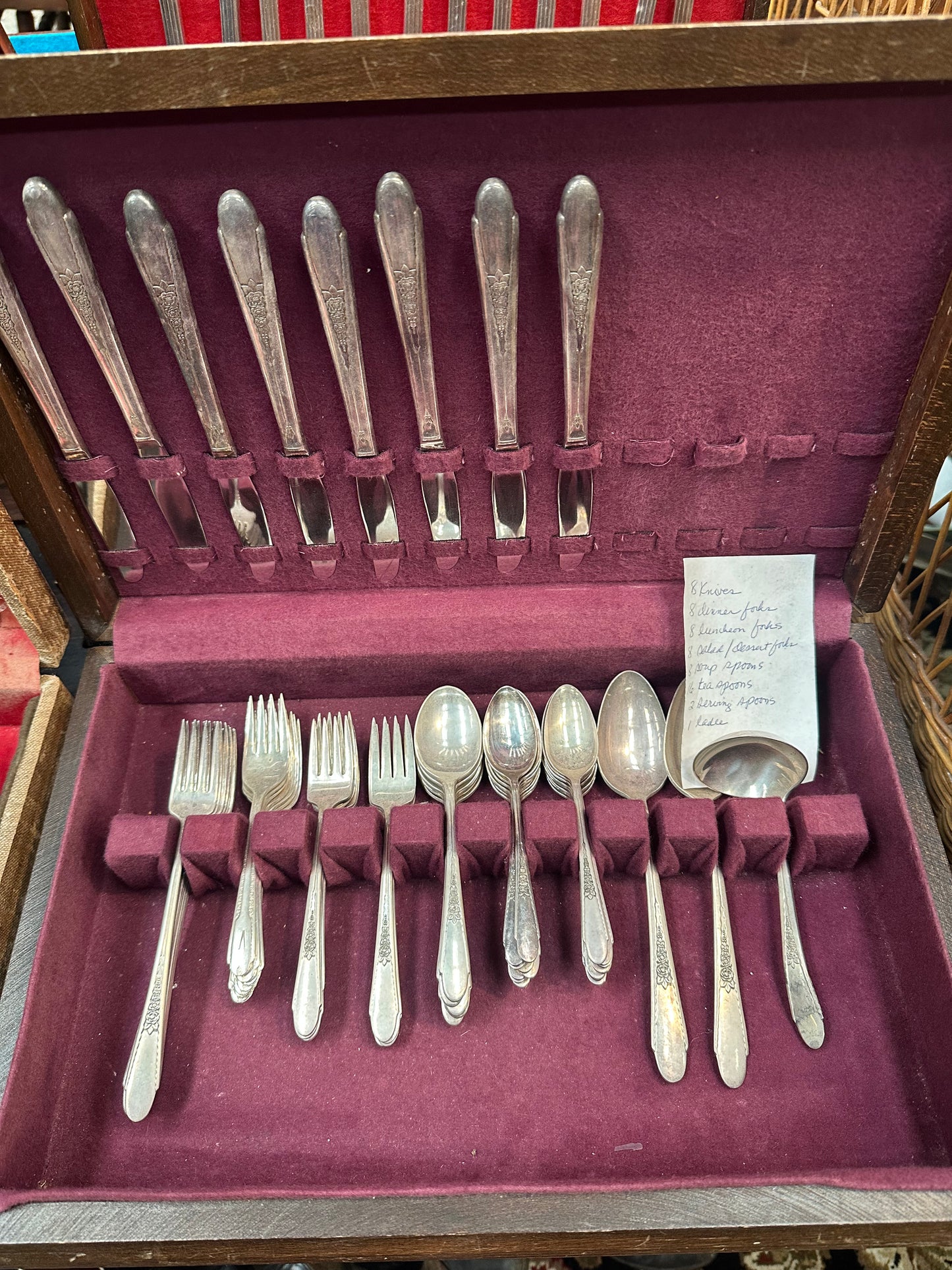 Vintage Silver Plated Flatware 59-piece Set