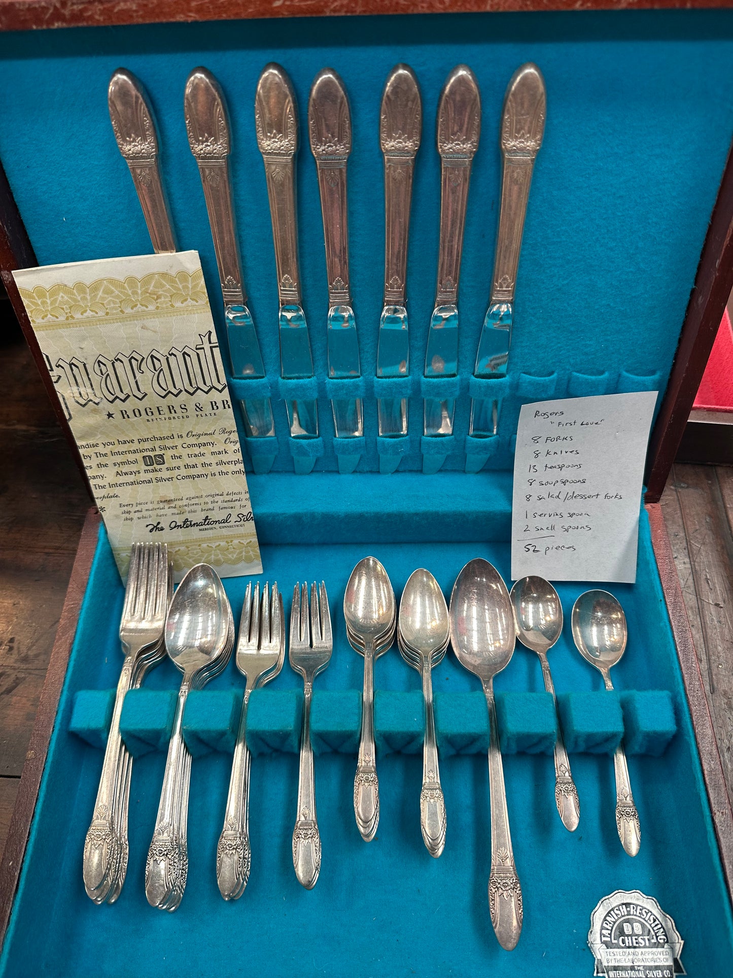 Vintage Rogers Bros. First Love Flatware 47-piece Set