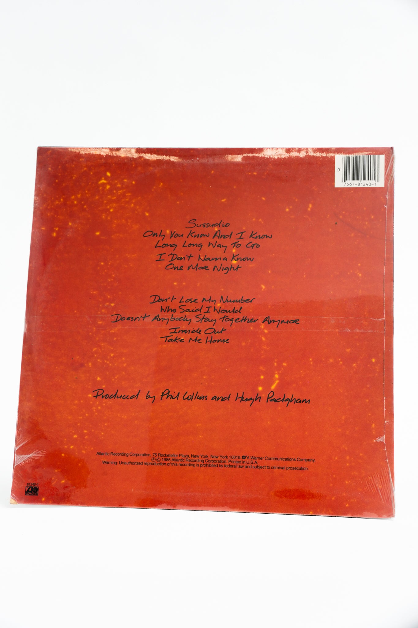 1980s Original Pressing Unopened Phil Collins No Jacket Required Record