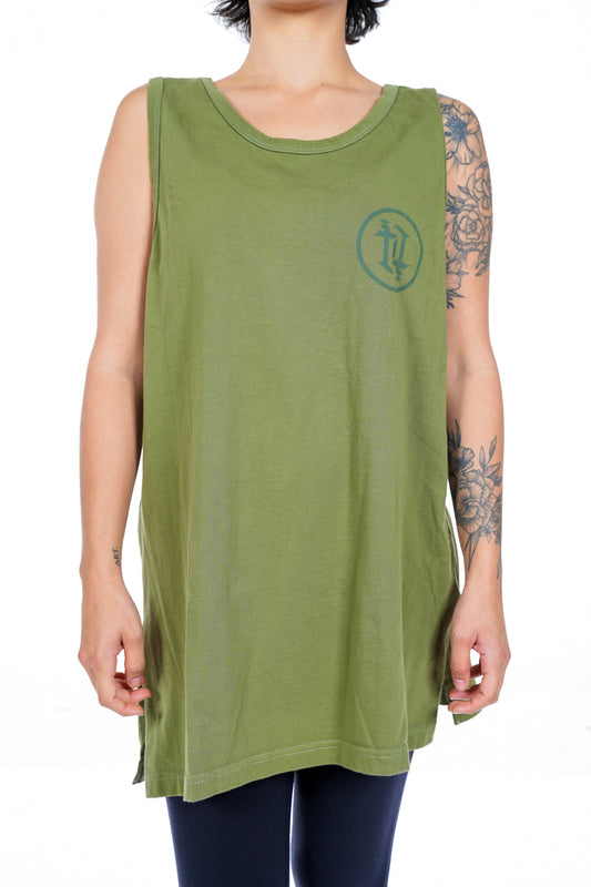 The Well Travelled Army Green Tank