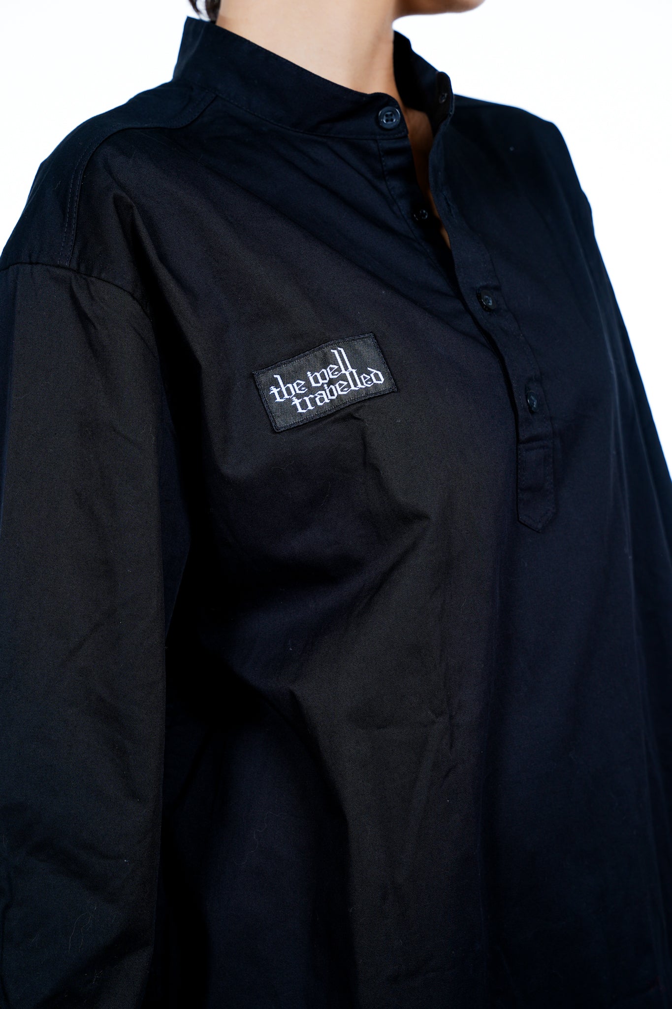 The Well Travelled Black Quarter Button Up