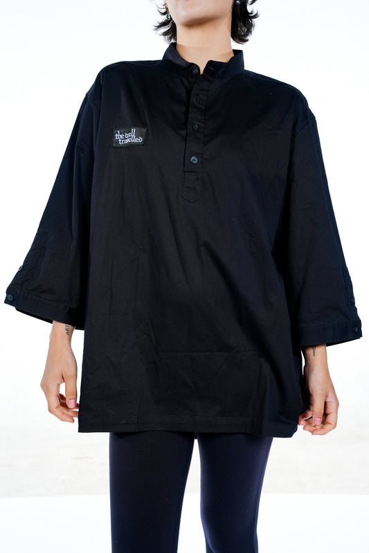 The Well Travelled Black Quarter Button Up