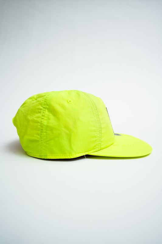 1990s MTV Neon Yellow with Pink Embroidered Logo Flexible Visor Ball Cap