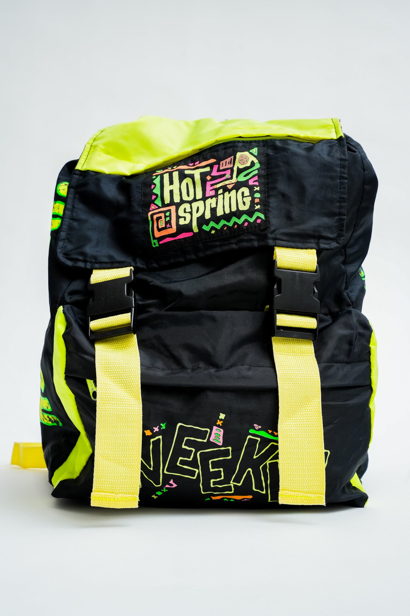 Hot Springs Black with Neon Yellow Backpack