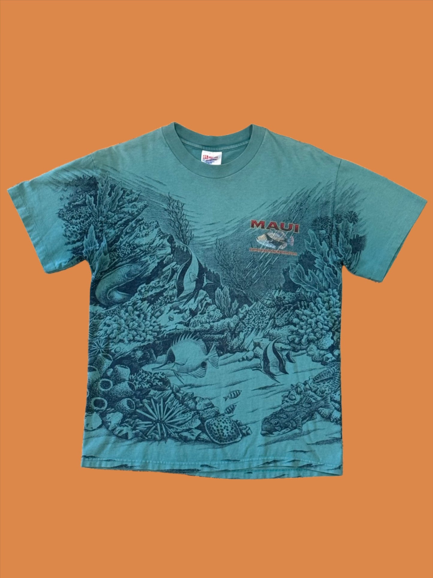 1980s Teal Maui Trigger Fish Tee