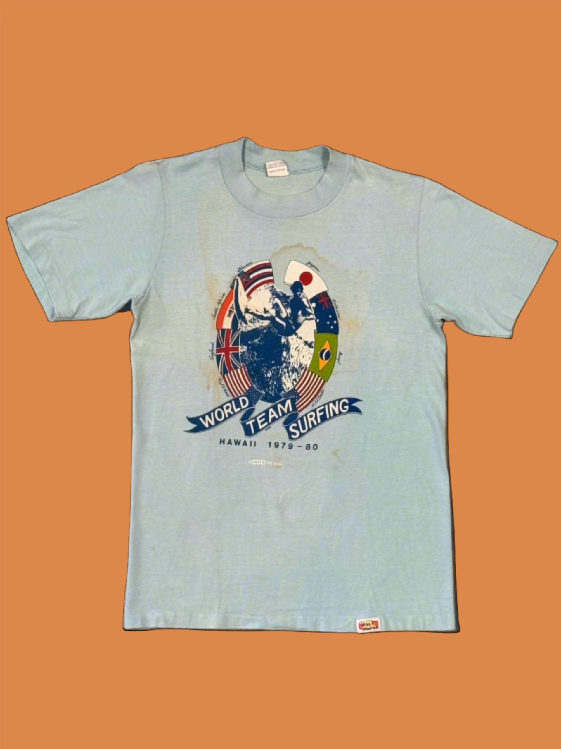 1979 Crazy Shirts World Team Surfing Hawaii Blue Tee – Maui Mood Swing