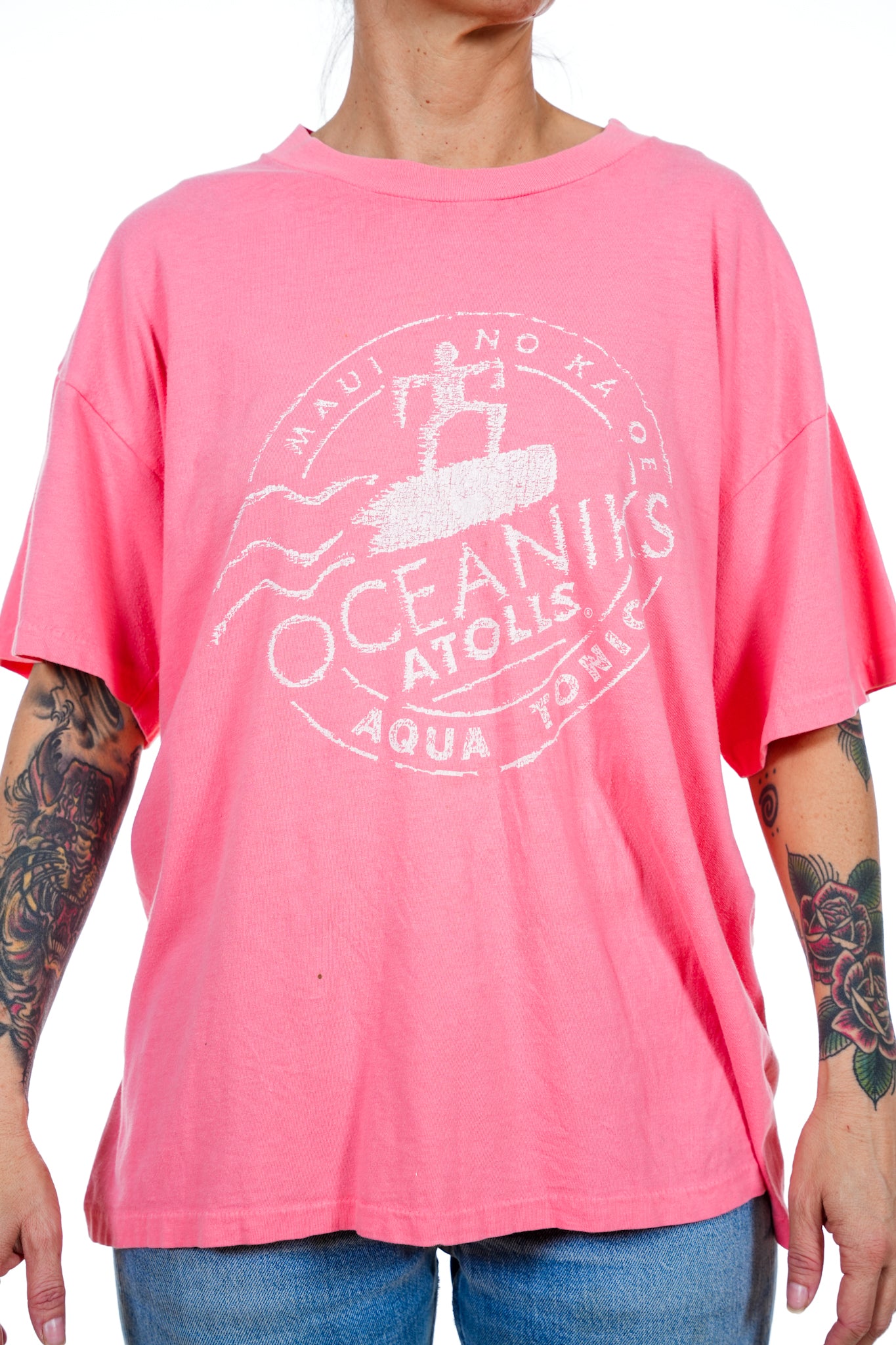 1980s Oceanick Atolis Aqua Tonic Pink Tee