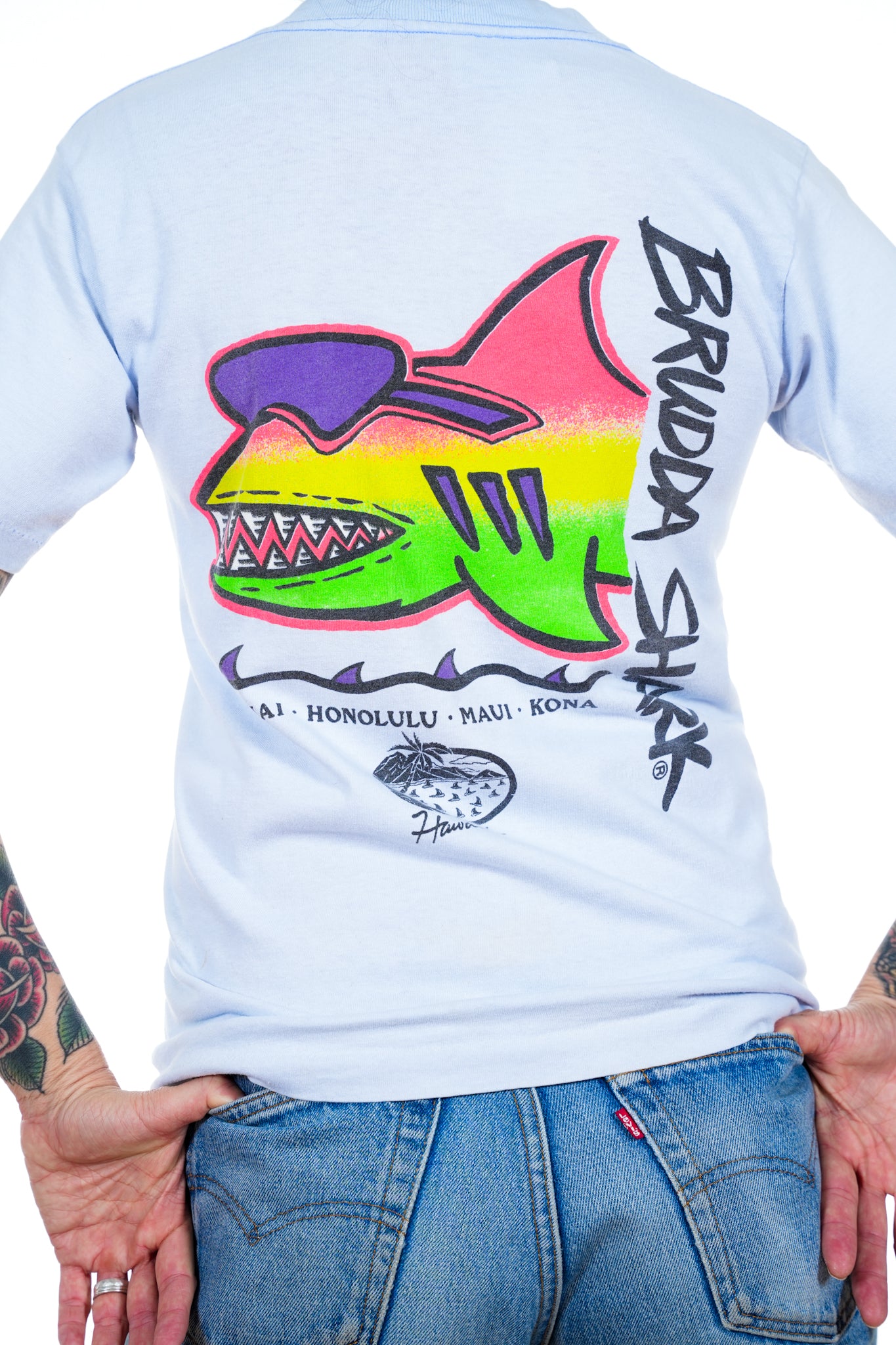 1980s Brudda Shark Blue Tee