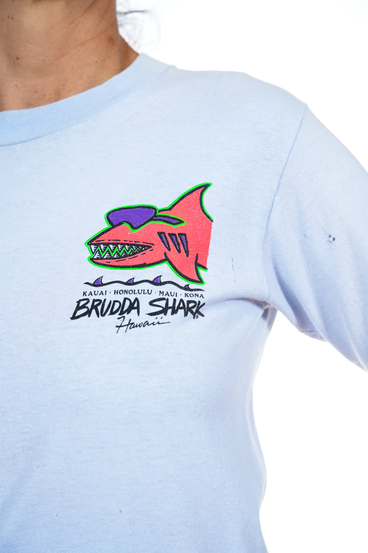 1980s Brudda Shark Blue Tee