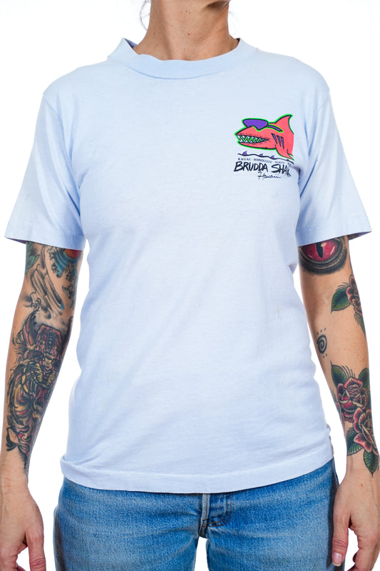 1980s Brudda Shark Blue Tee