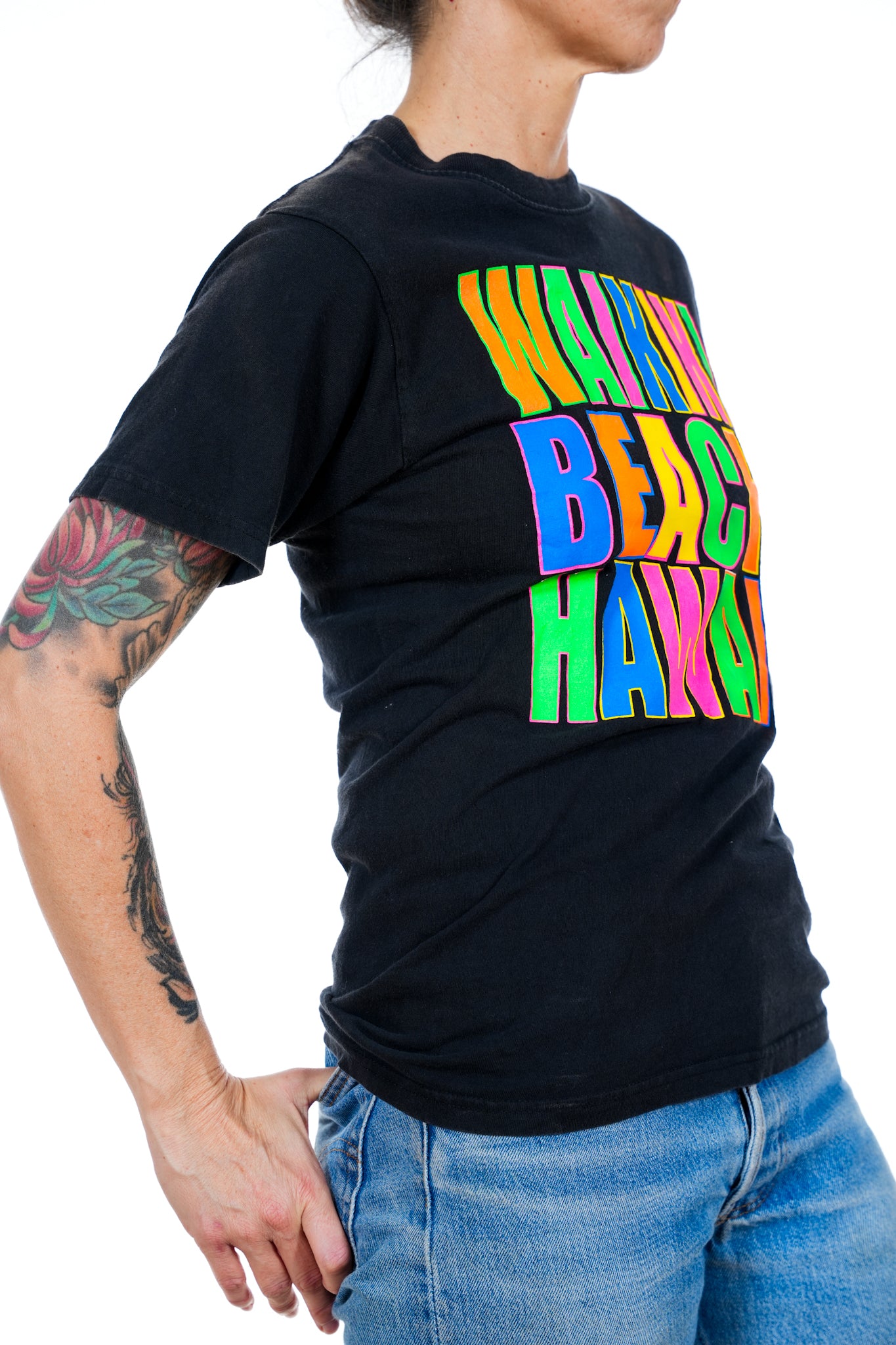2005 Waikiki Beach Hawaii Black Tee
