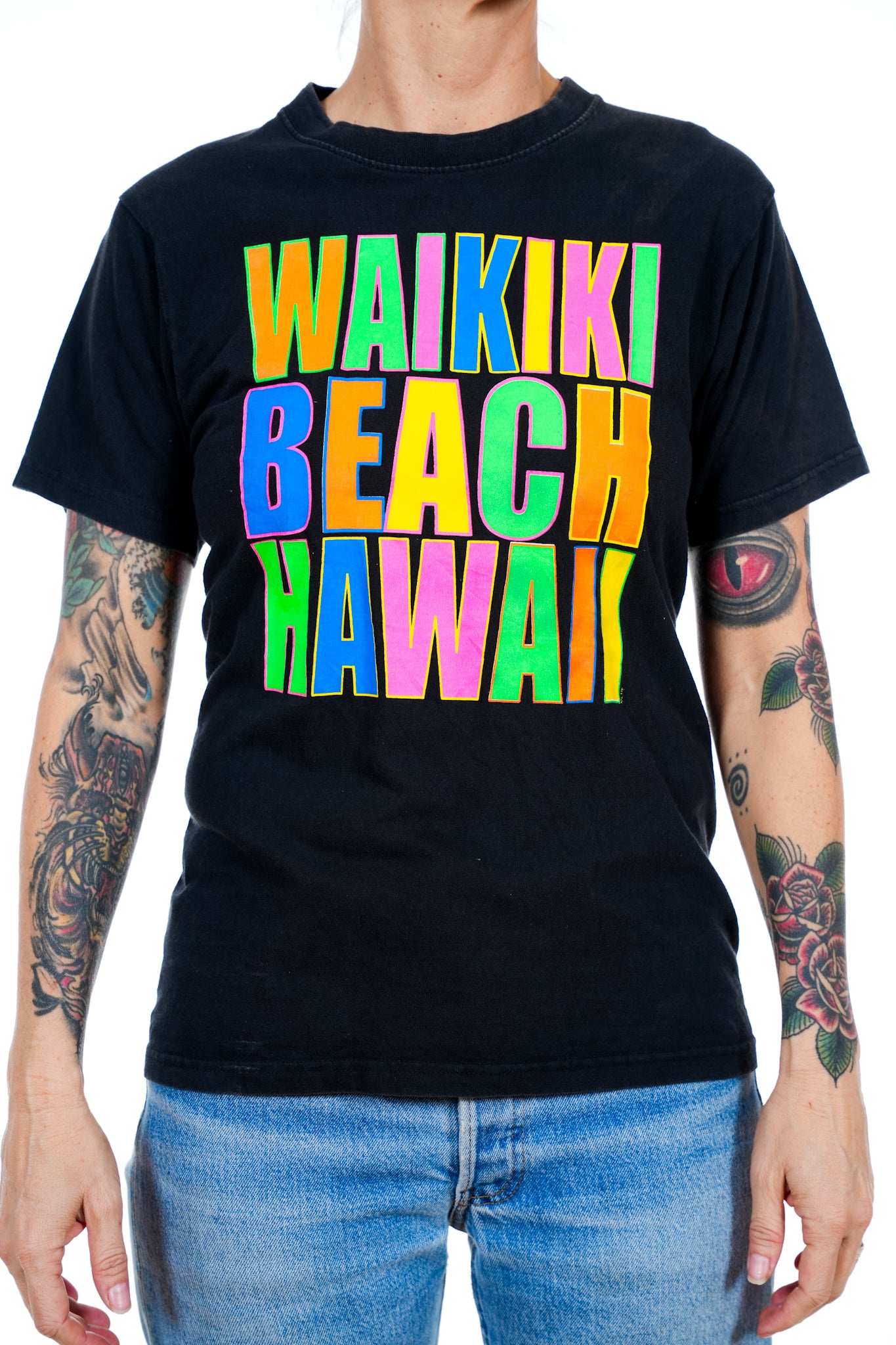2005 Waikiki Beach Hawaii Black Tee