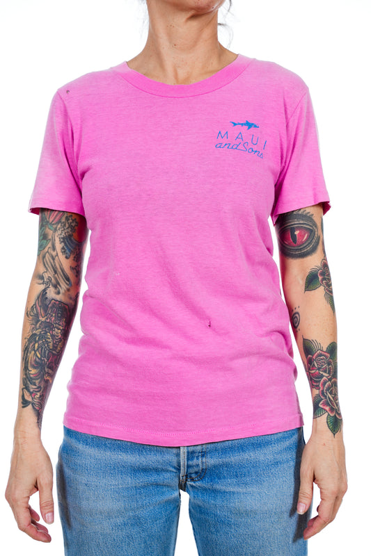 1980s Maui and Sons Sharks Purple Tee