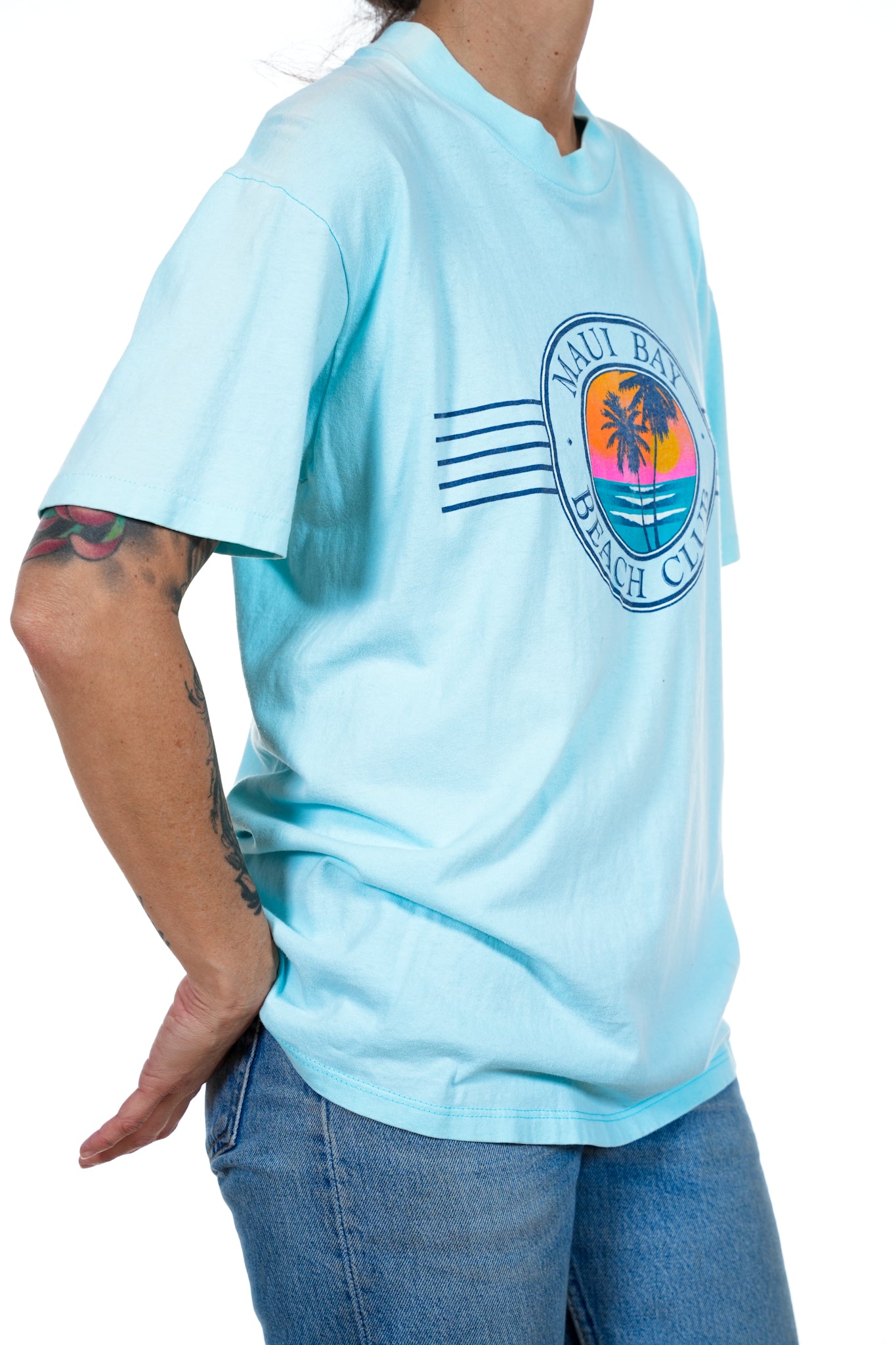 1987 Maui Bay Beach Club Blue Tee
