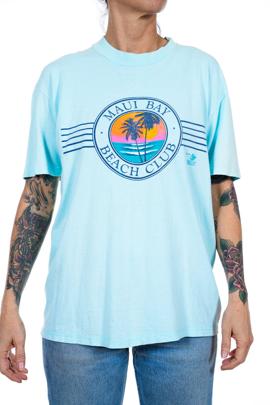 1987 Maui Bay Beach Club Blue Tee