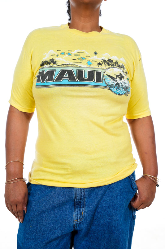 1982 Hawaiian Islands Maui Yellow Tee