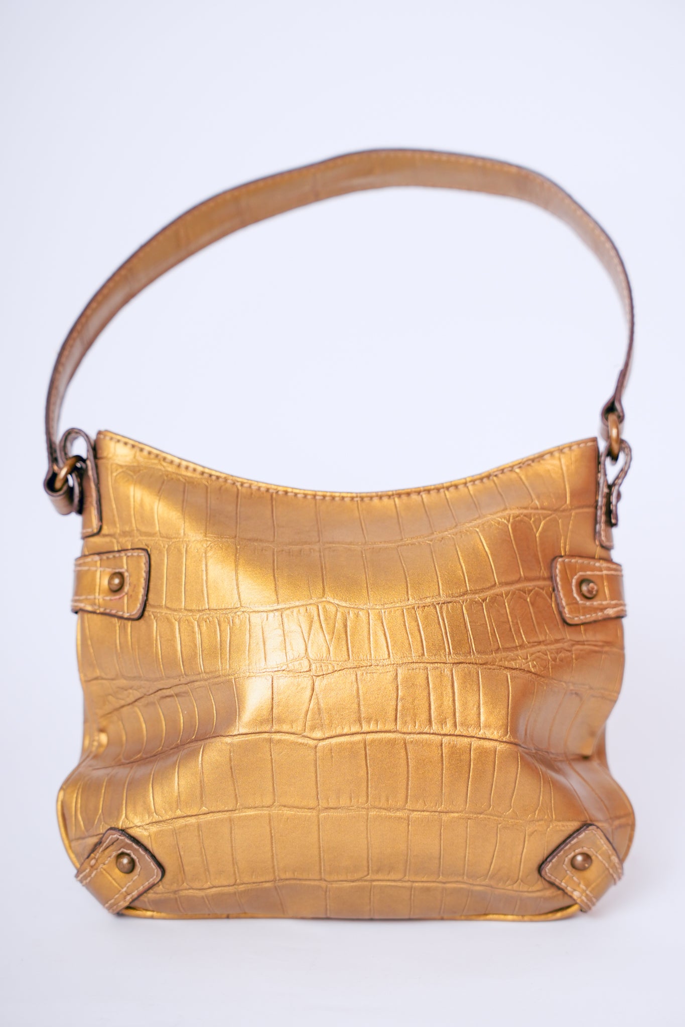 Nine West Metallic Green Crocodile Bag
