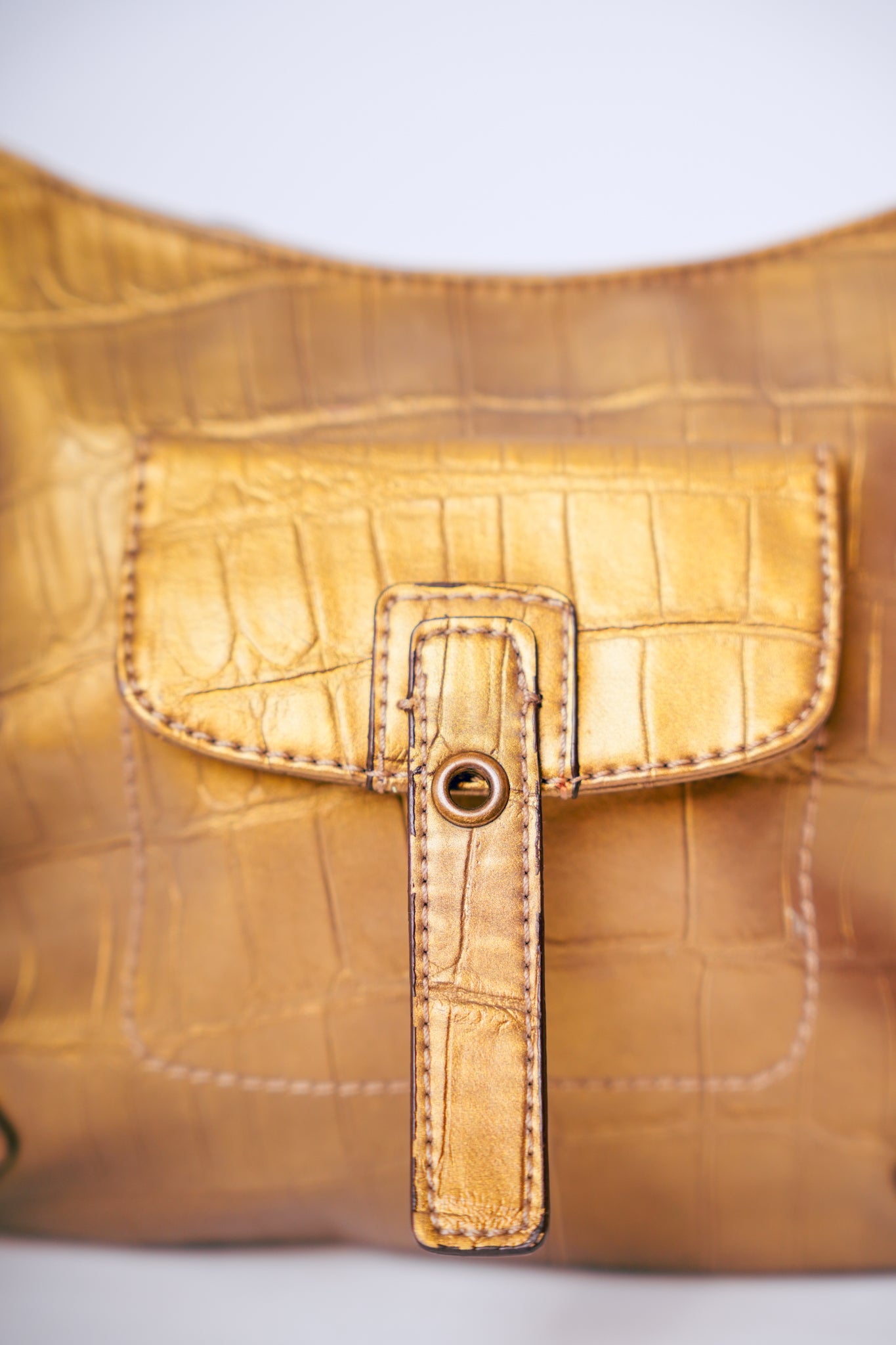 Nine West Metallic Green Crocodile Bag