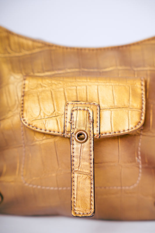 Nine West Metallic Green Crocodile Bag