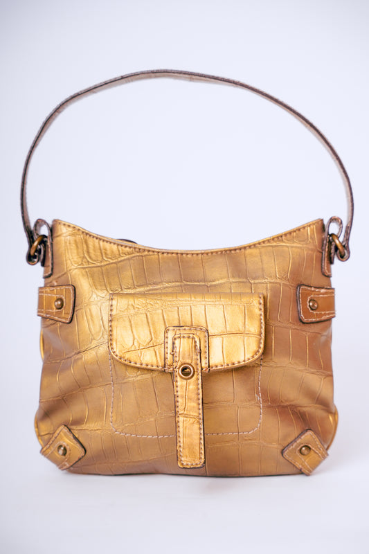 Nine West Metallic Green Crocodile Bag
