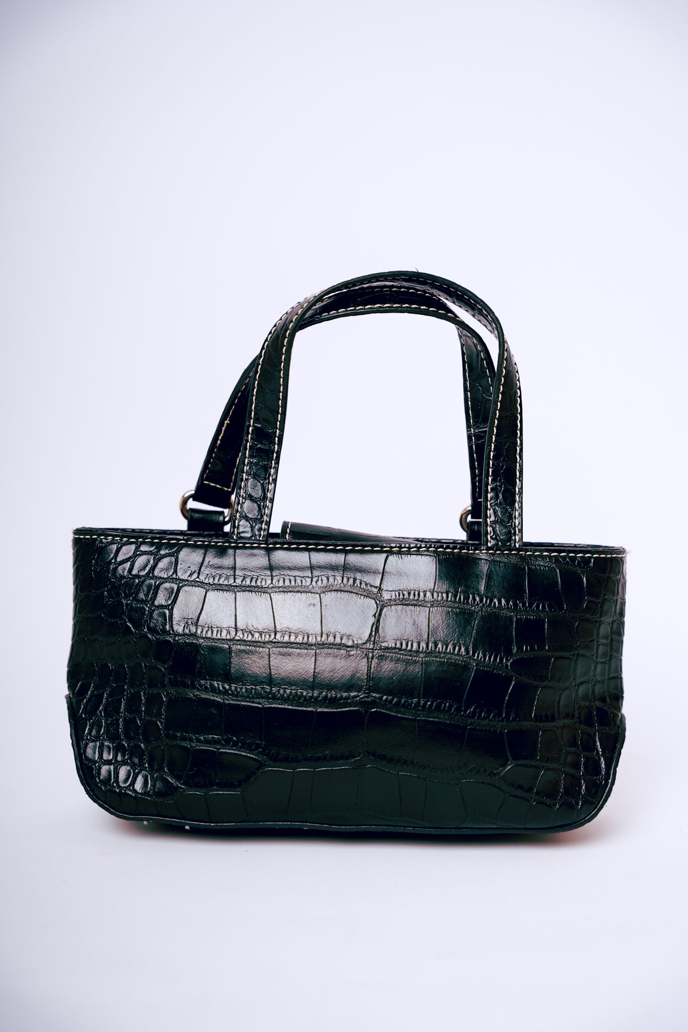Tommy Hilfiger Black Mini Crocodile Bag