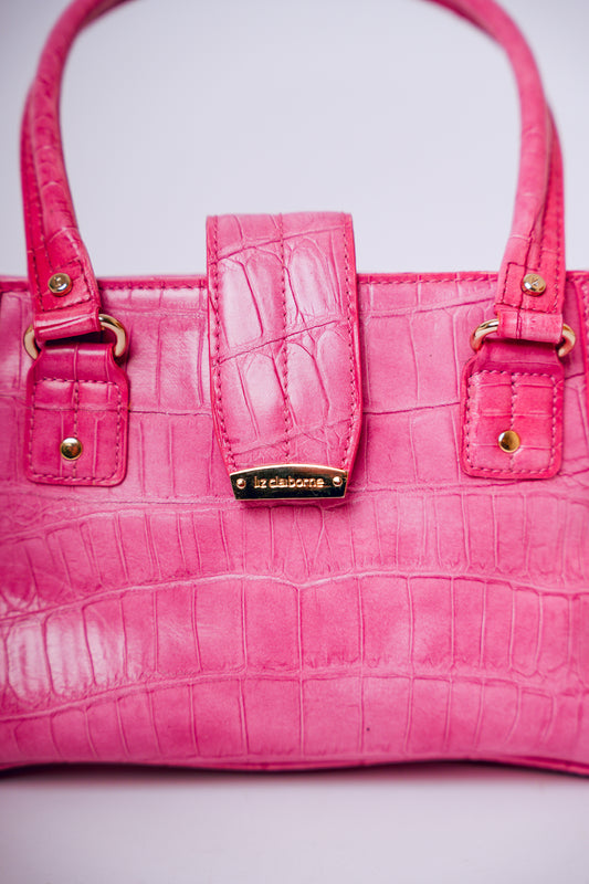 Pink Liz Claiborne Crocodile Bag