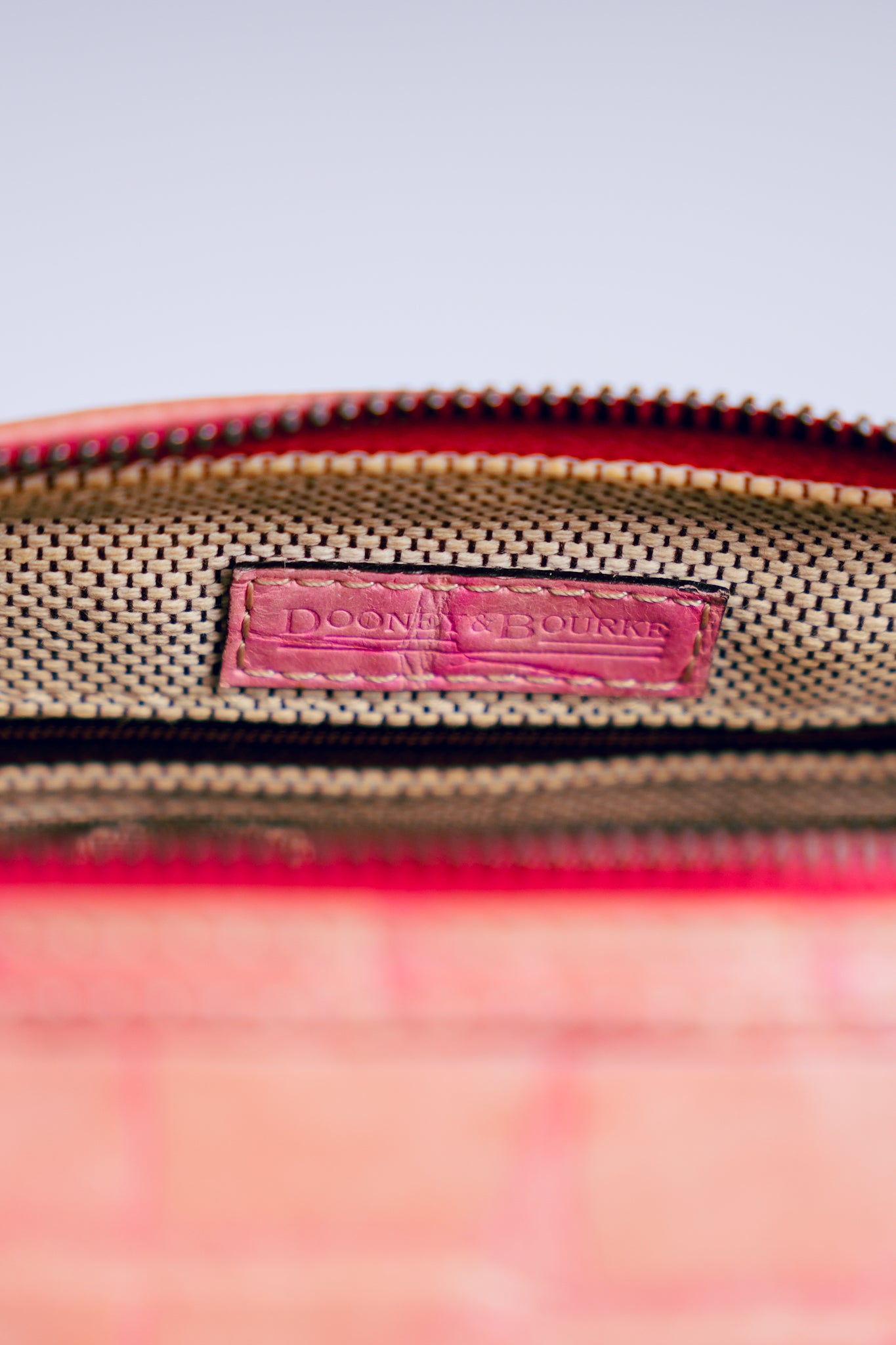 Vintage Dooney & Bourke Pink Crocodile Leather Purse