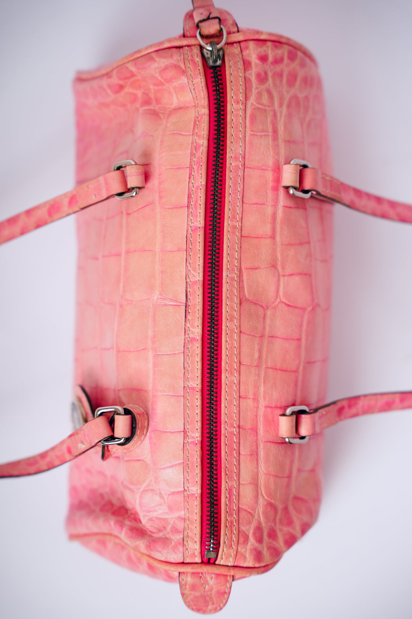 Vintage Dooney & Bourke Pink Crocodile Leather Purse
