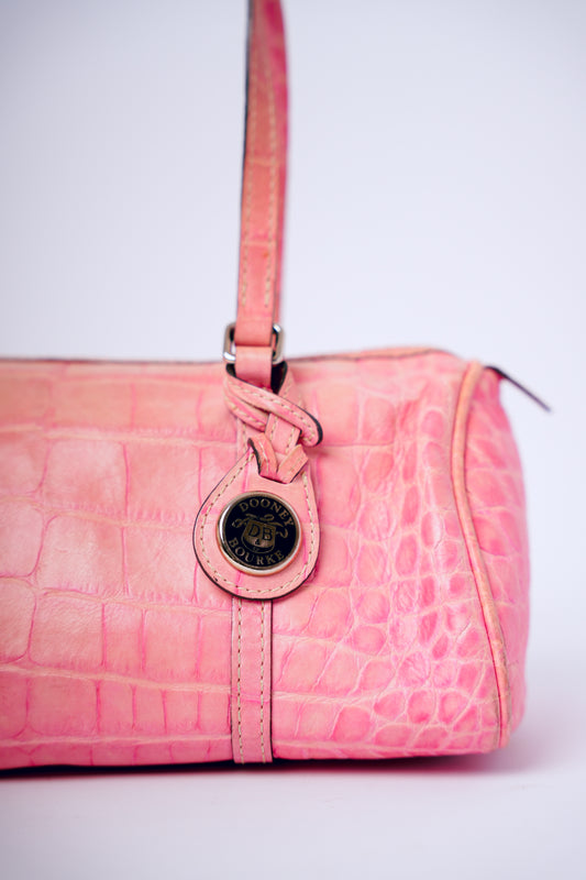 Vintage Dooney & Bourke Pink Crocodile Leather Purse