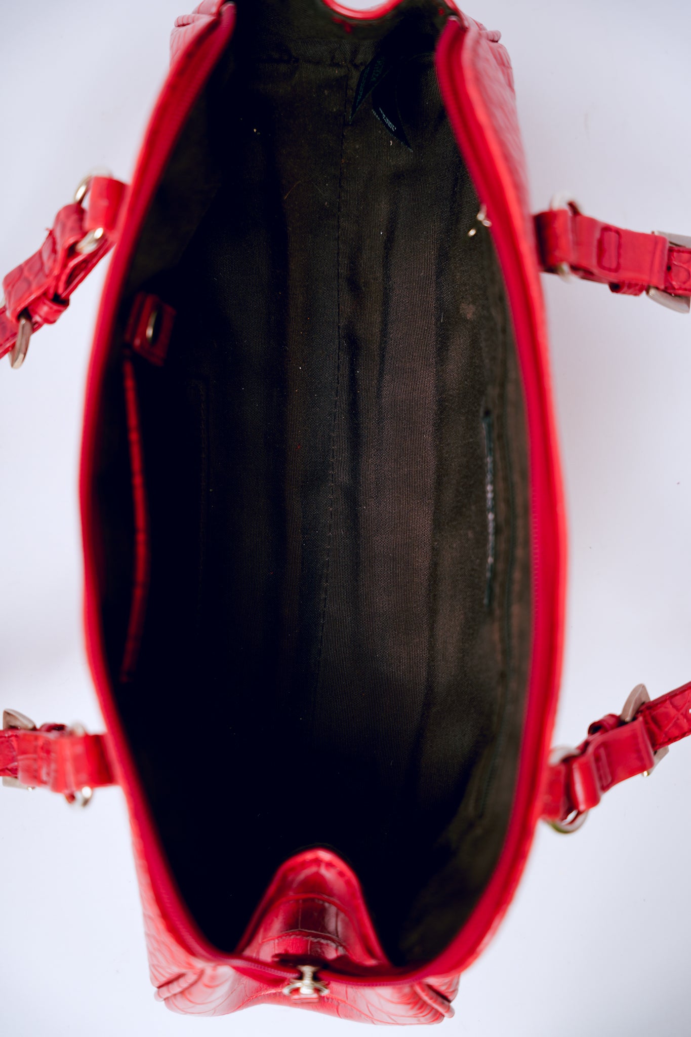 Bisou Bisou Red Crocodile Leather Purse