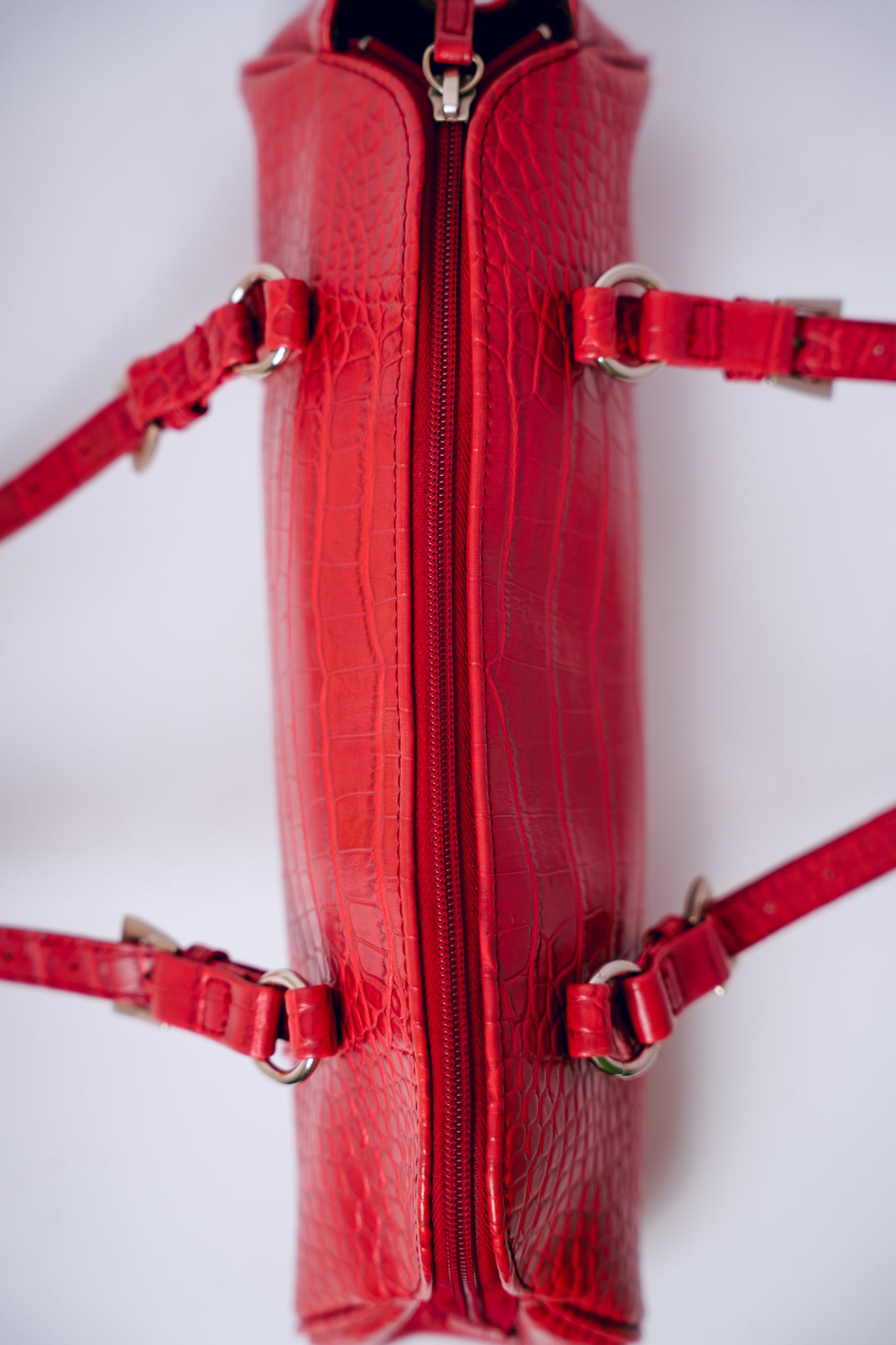 Bisou Bisou Red Crocodile Leather Purse