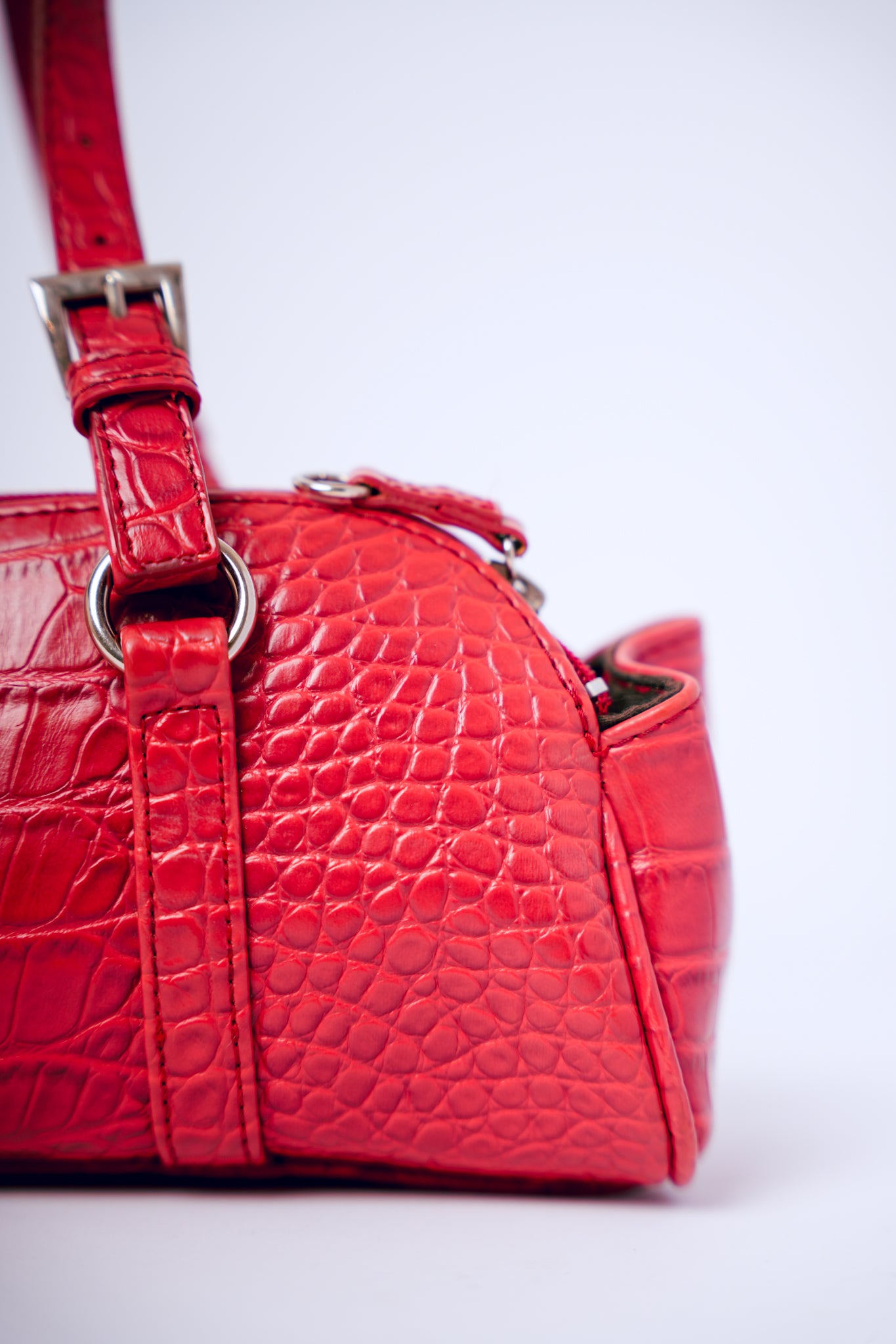 Bisou Bisou Red Crocodile Leather Purse