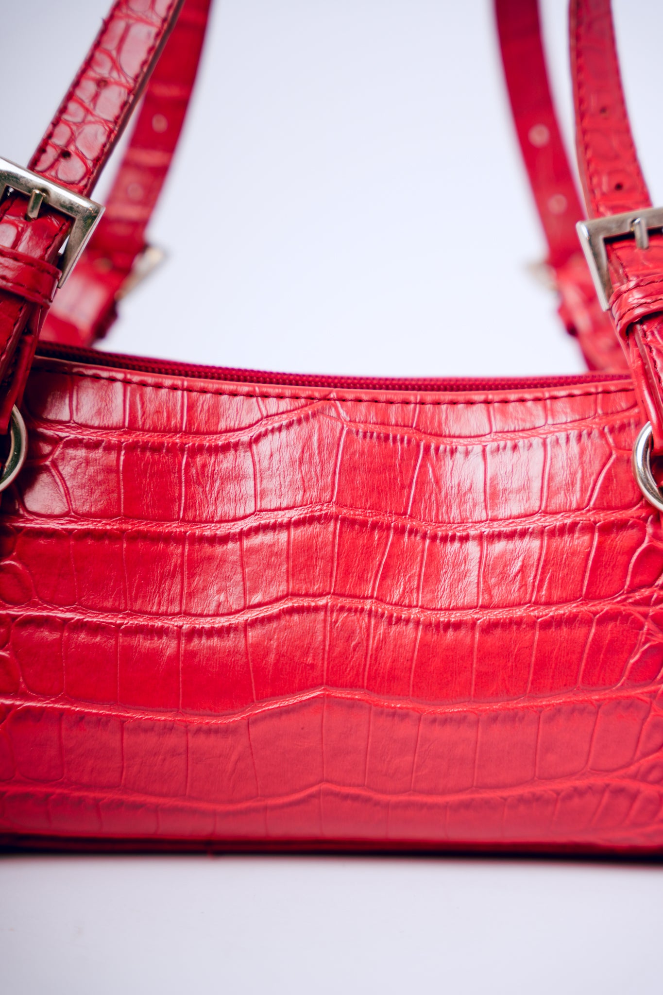 Bisou Bisou Red Crocodile Leather Purse
