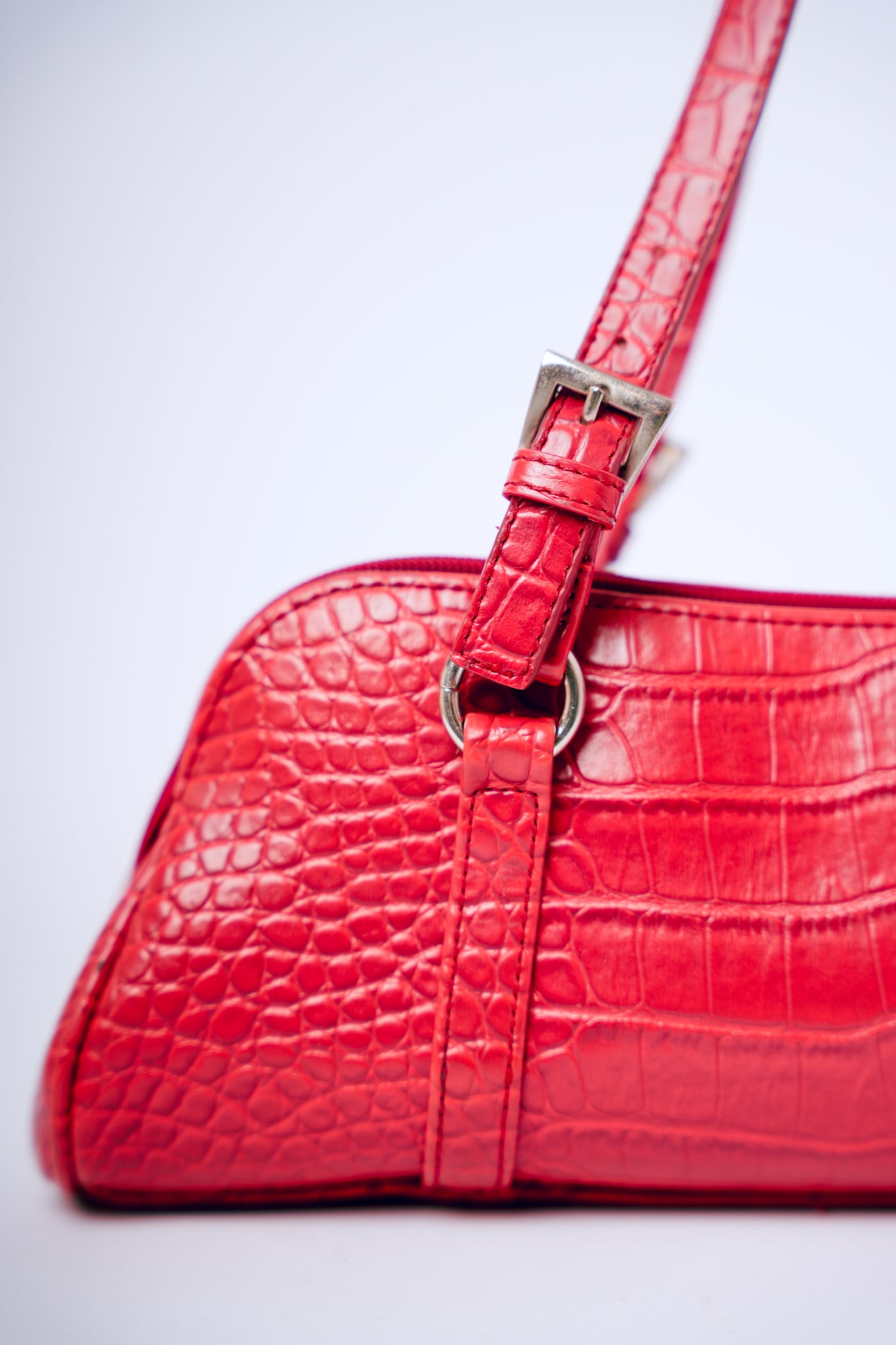 Bisou Bisou Red Crocodile Leather Purse