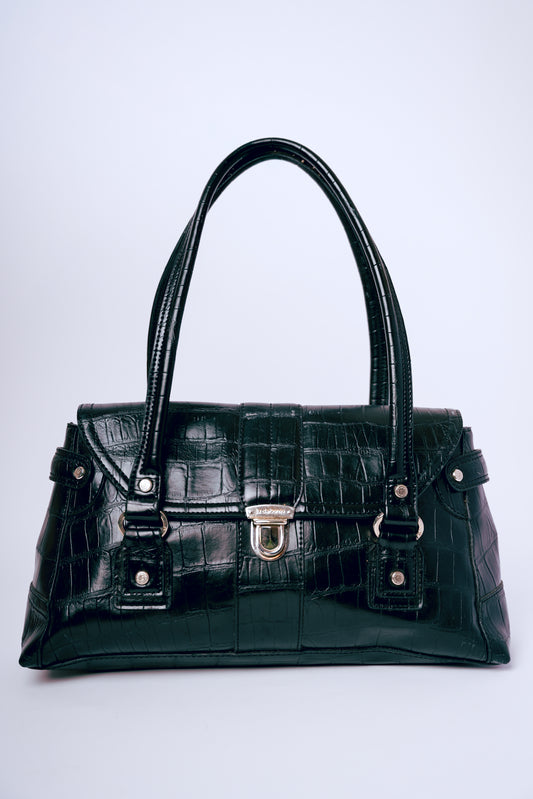 Vintage Liz Claiborne Black Crocodile Leather Purse
