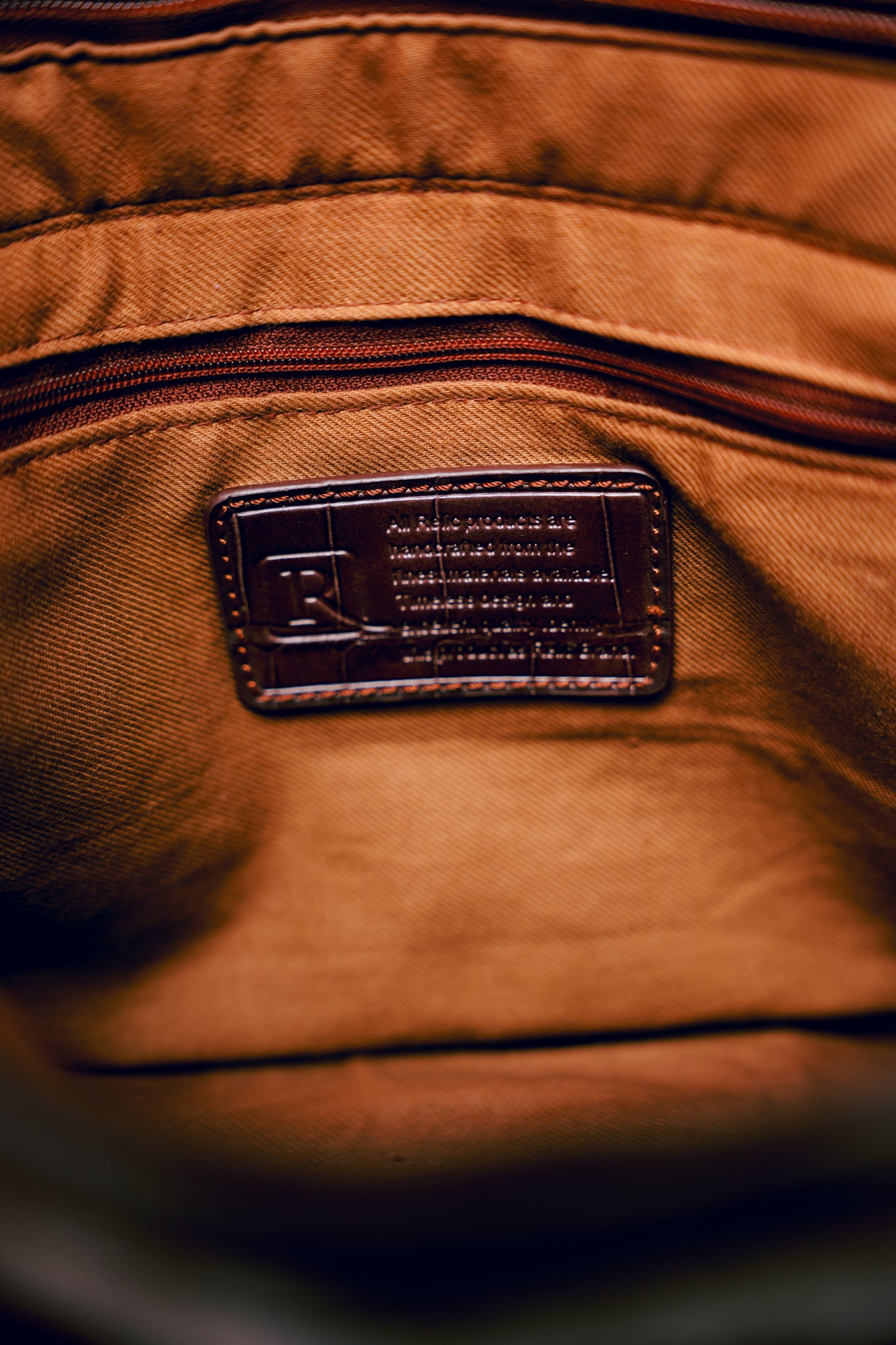 Relic Brown V Patchwork Leather Crocodile Purse